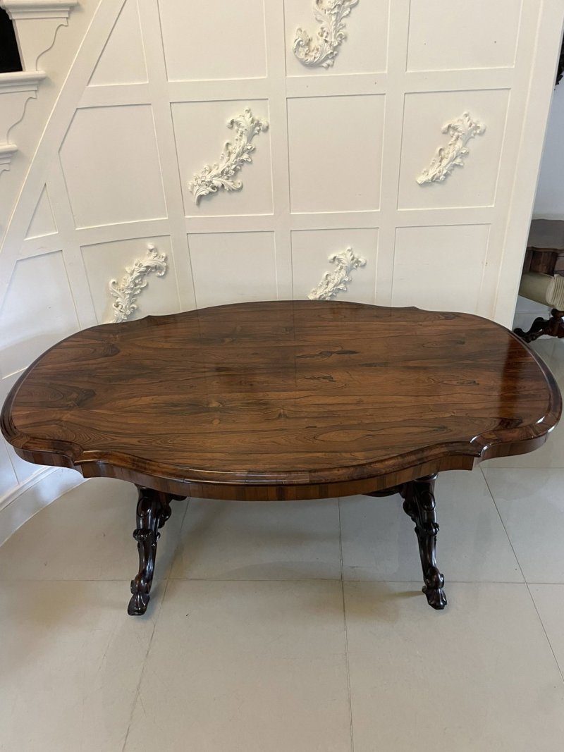 Outstanding Quality Large Antique Victorian Rosewood Centre/Dining Table - Image 5